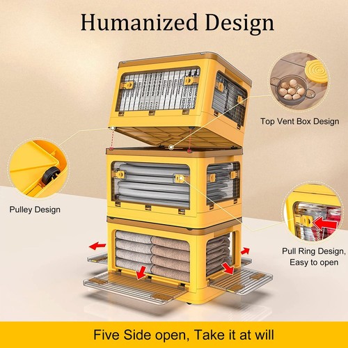 2Pcs Aimisin Folding Storage Bins Plastic Stackable Storage box for Car Home - Picture 16 of 37