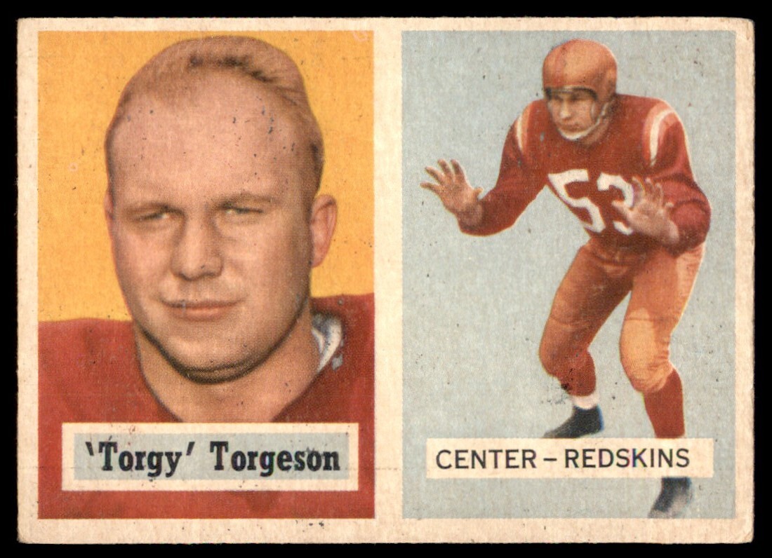 1957 Topps Lavern Torgeson RC Washington Redskins #12