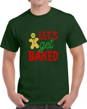 Let's Get Baked Funny Christmas TShirt Gingerbread Holiday Tee Unisex T Shirt