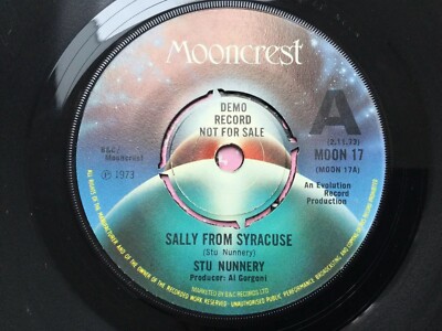 Stu Nunnery: Sally From Syracuse Mooncrest Rare Demo Promo Record EX EX Vinyl 7 