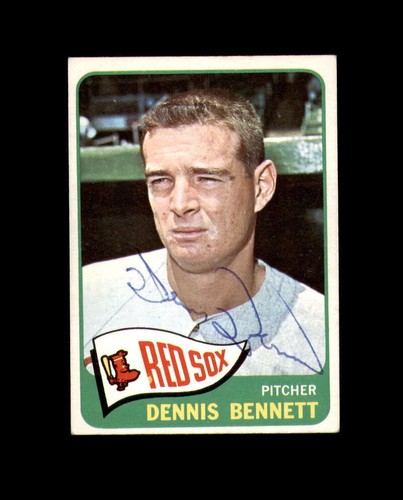 Autógrafo de los Medias Rojas de Boston Topps 1965 firmado a mano por Dennis Bennett - Imagen 1 de 2