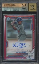 2017 Bowman Chrome WILMAN DIAZ Red Refractor Prospect RC Auto BGS 9.5 #3/5 SSP