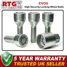 4x EVO5 Locking Wheel Bolts For Skoda Superb 2002 On (Alloy Wheels) Silver