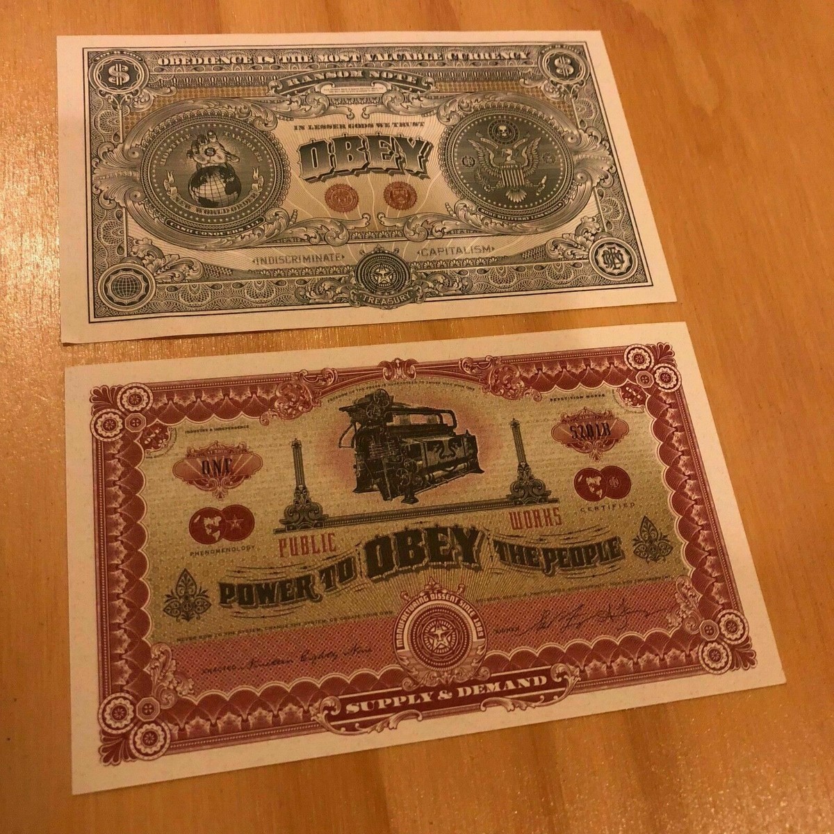 Shepard Fairey Obey Giant Currency Double Sided Art Print E Shepard Fairey Obey Giant Currency Double Sided Art Print E