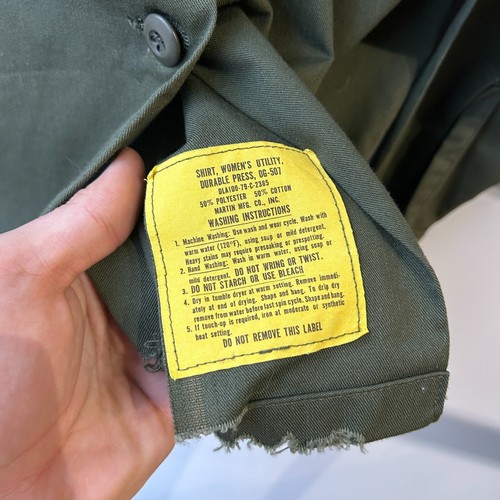 VINTAGE | Camicia Esercito OG 507 Utility con bottoni taglia S/M - Foto 3 di 9