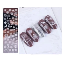 Christmas Snow Metal Nail Stamping Plates Snowflake Snowman Rudolph Reindeer