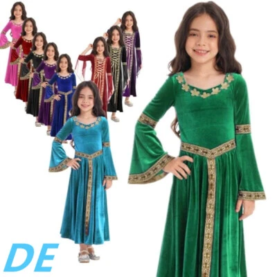 MARKENLOS DE Mittelalterliches Kostüm Mädchen Mittelalter Kleid Prinzessin Cosplay Kinder
