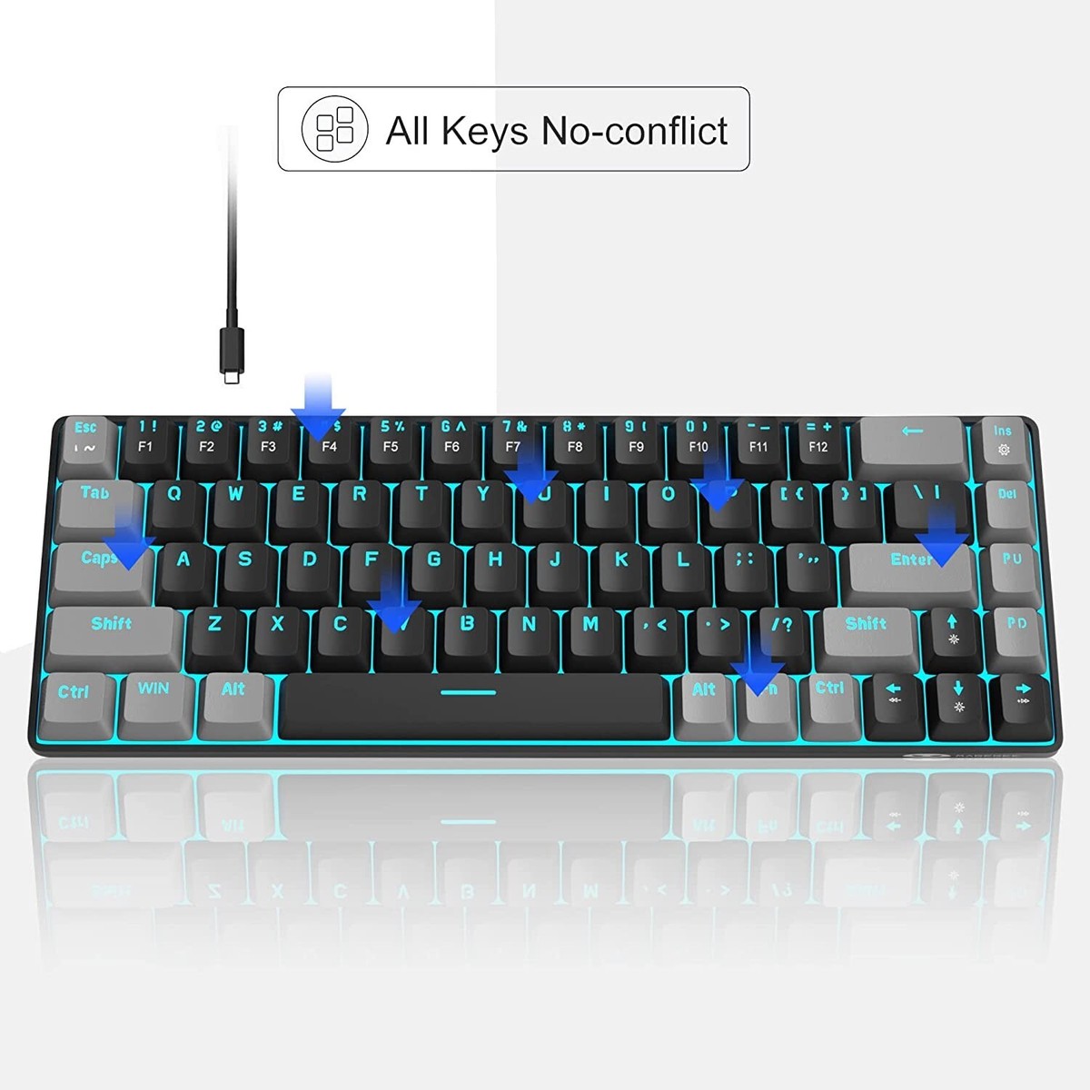 Compre Oem Wired Gaming Mini Rgb Teclado Mecánico 60% 61 Teclas Gaming Teclado  Mecánico y Teclados Mecánicos de China por 10.5 USD