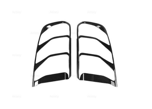 Carbon Fiber Rear Tail Light Lamp Cover Trim 2PCS Fit For Ford Mustang 2018-2021 - Foto 5 di 6