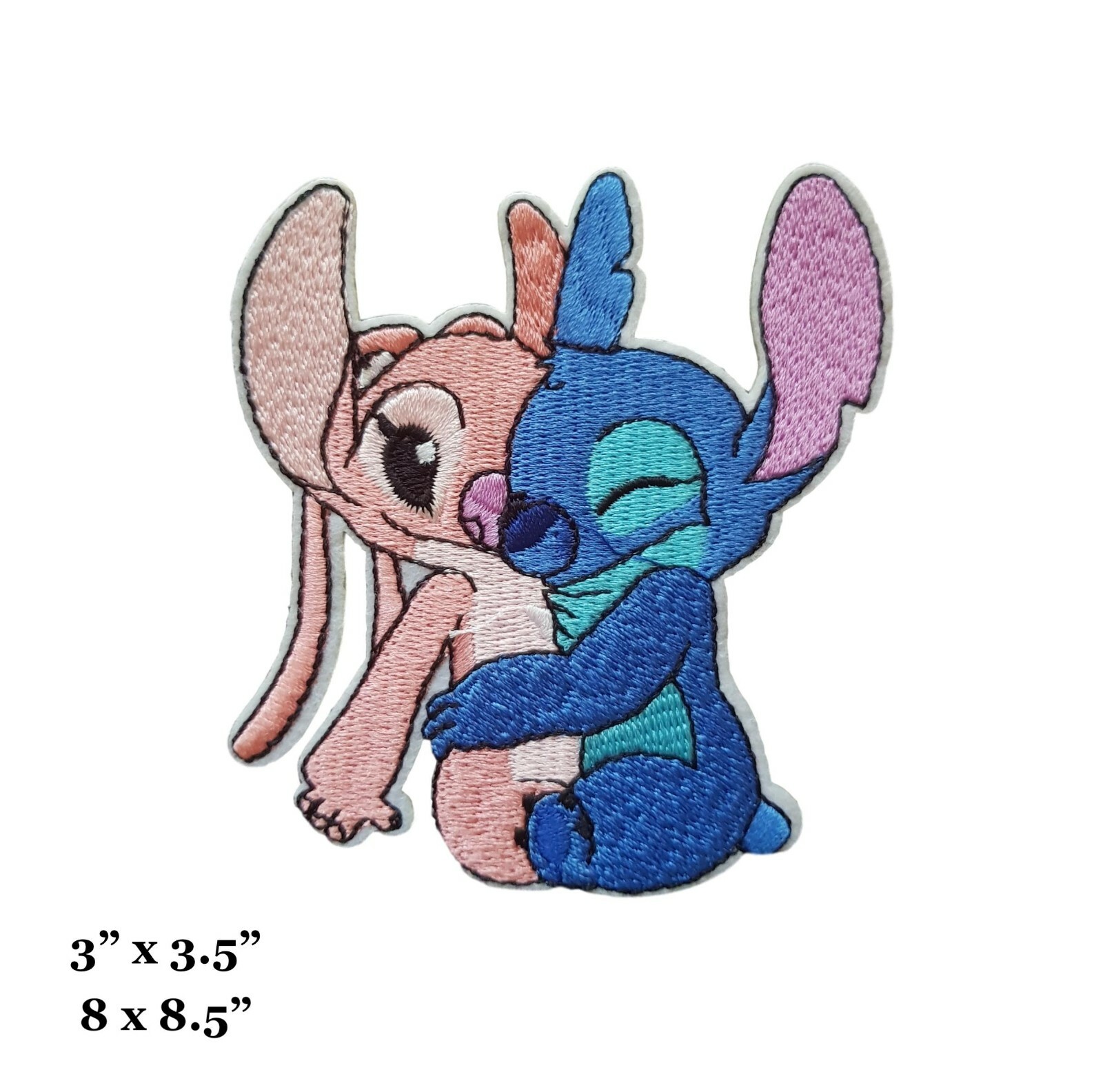Lilo and Stitch Stitch and Angel Hug Love Embroidered Iron On Patch eBay