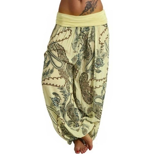 Plus Size Womens Boho Floral Yoga Pants Ladies Loose Baggy Hippy Harem Trousers - Picture 19 of 26