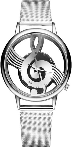 Unique Watch Musical Note Hollow Stainless Steel Mesh Strap Quartz Unisex Fas... - Picture 2 of 6