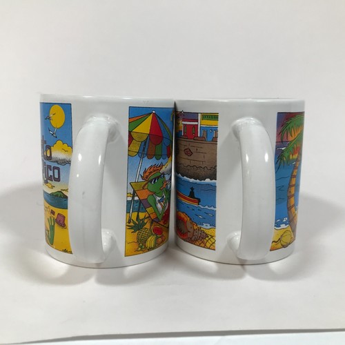 Puerto Rico Colorful Souvenir 3.75 Inch 12 Fl Oz Coffee Tea Mug Cup Lot Of 2 - Picture 4 of 11
