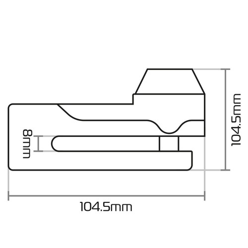 Oxford Titan Motorcycle Disc Lock Yellow / Black With 10mm Pin Including Pouch - Picture 5 of 6