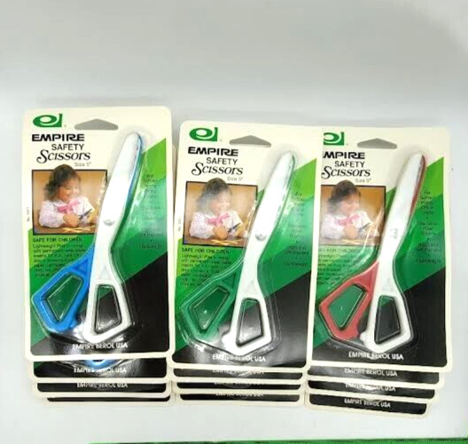 Empire Berol Safety Scissors 5" LOT OF 12, StainlessSteel Blade Right/Left China
