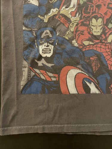 Marvel Superheroes Large Gray T-Shirt (L) 2010s Marvel Comics Avengers Spiderman - Picture 6 of 7