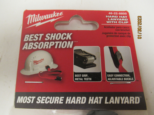 Milwaukee Tool 48-22-8800 Hard Hat Lanyard, Color Red, 16 7/10" L - Imagen 2 de 2