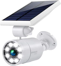 Solar Motion Sensor Lights Outdoor 9-Watt(110W Equ.) 1400-Lumen Aluminum Solar M