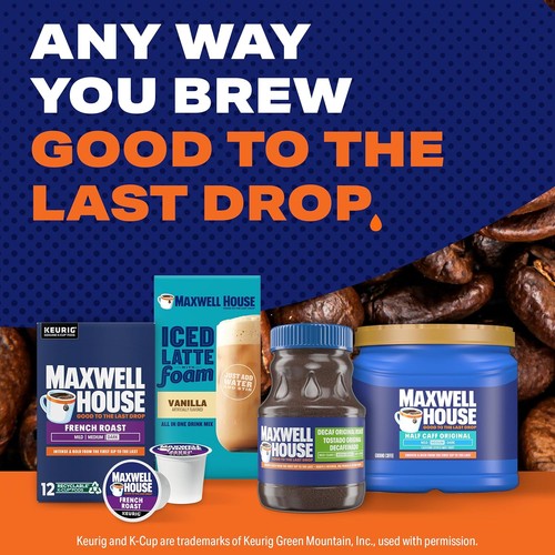 Maxwell House Half Caff Original Medium Roast Ground Coffee, 25.6 oz Canister - Picture 8 of 10