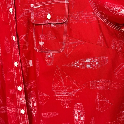 Lauren Ralph Lauren Marine Supply Division Nautical Red Button Down Shirt Sz 3XL - Picture 7 of 12