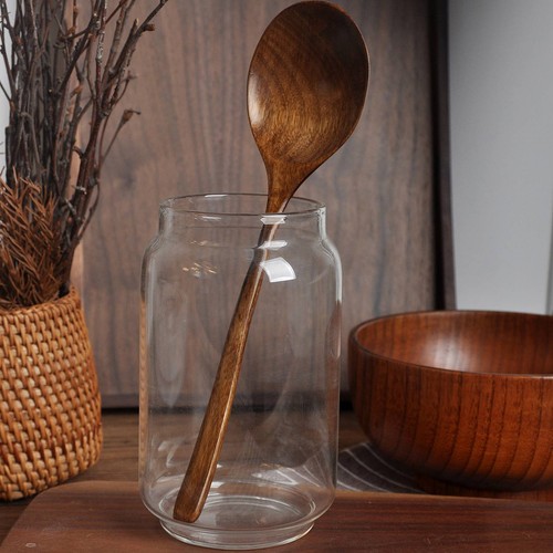 Juego de 2 cucharas soperas de madera artesanales chinas vintage, para cena, ensalada6390 - Imagen 3 de 8