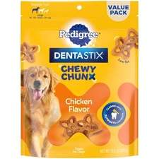Pedigree Dentastix Chewy Chunx Large Dog Dental Treats Chicken Flavor, 13.5 o...