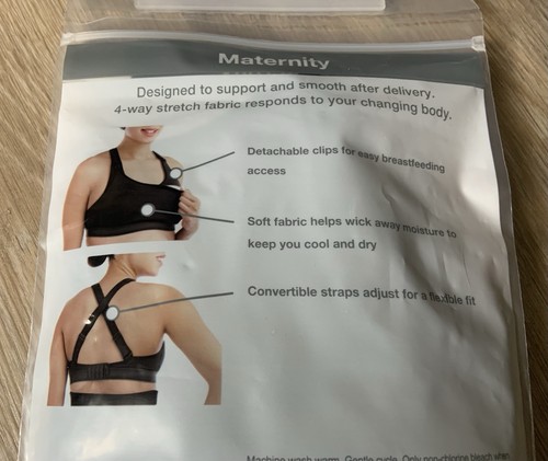 Time And Tru Maternity Size Small 4-6 Black Low Impact Sports Nursing Bra - Picture 6 of 6