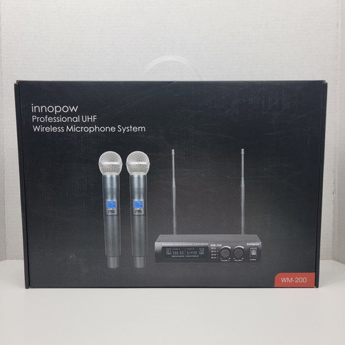Innopow Professional UHF Wireless Dual Microphone System, WM-200, Black, New! - Picture 1 of 5