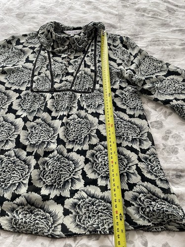 NEW BRORA Women's 100% Silk Chiffon Neptune Flower Blouse, Size UK 12 - Picture 10 of 16