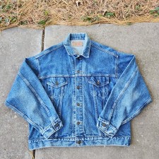 Vintage 80s Levis 70507-0218 Denim Jean Trucker Jacket Type 3 Size XL USA Made