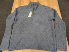 Natural Reflections Sherpa Cabin Quarter Zip Fleece Sweater Flint Stone Womens M