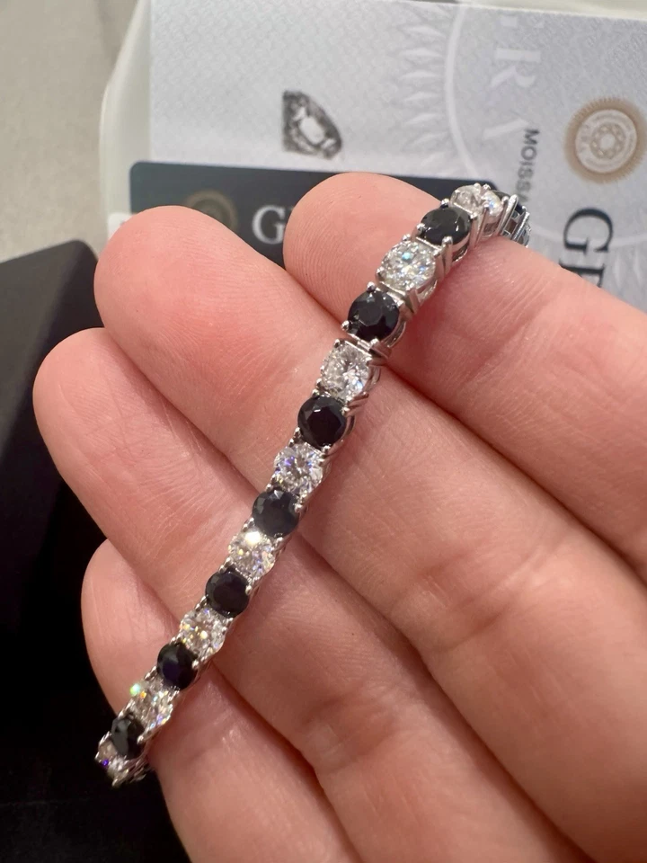Lab Grown Moissanite Diamond 6.0 ct GRA Certified Tennis Bracelet 925 Silver - Image 2 of 4