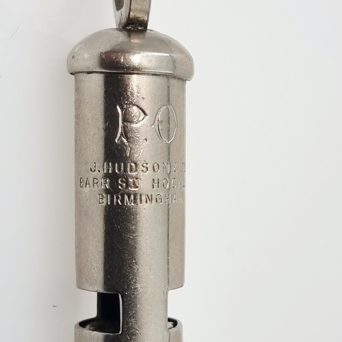 Vintage P.O Hudson & Co Barr St Hockley Birmingham Police Whistle Chromed Brass - Picture 2 of 11