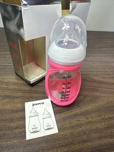 3 NUOVI biberon Joovy CleanFlow Boob vetro diamantato 8 oz con manico rosa - Foto 6 di 6