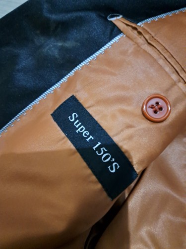 Neu ohne Etikett Linea Uomo 3-teiliger Samtanzug Herren Größe 38 L gebrannt orange. - Bild 4 von 17