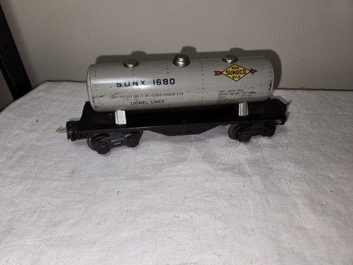 Vintage Pre War Lionel Lines Sunoco S.U.N.X 1680 Three Dome Tank Car No Rail - Picture 4 of 7