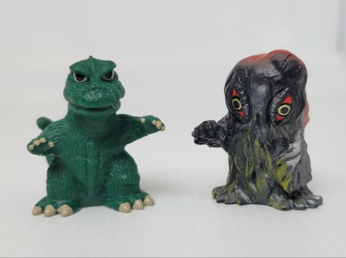 Godzilla & Hedorah SD 1,5" Fingerpuppe Figuren Bandai Godzilla VS Smog Monster
