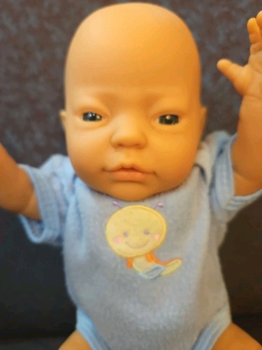 14" Preemie Newborn Baby Boy Doll-Blue Eyes-Infant Features-Vtg Shoes-For Reborn - Picture 6 of 8
