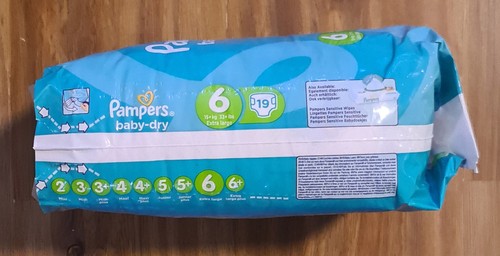 2016 Pampers Baby Dry diapers 19 nappies No6 plus 15+ kgs/33+lbs NOS - Picture 4 of 6