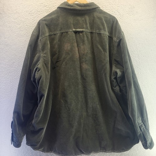 Camisa De Colección LL Bean Pana Trabajo Botón Cazadora Hombres 2XL XXL Verde Forrada a Cuadros - Imagen 18 de 18