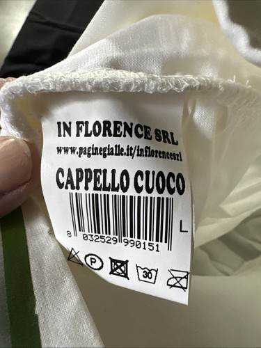 Vtg Chef's Cotton Work Cap Chef's Hat Italiano Vegetables made in Italy NOS - Picture 3 of 4