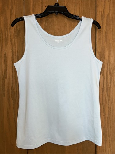 Lands' End Damen weiches ärmelloses leichtes Tanktop mit geteiltem Saum