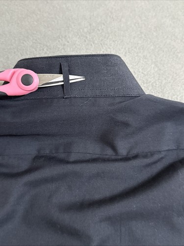 Vintage schwarz Smoking Langarm geknöpftes Herrenhemd 15,5 Medium Plissee Y2K Rockabilly - Bild 13 von 16