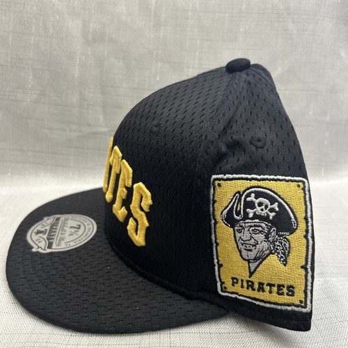 Mitchell & Ness Pittsburgh Pirates Black/Yellow Dual Patch Rare Fitted Hat 7 3/4 - Picture 3 of 6