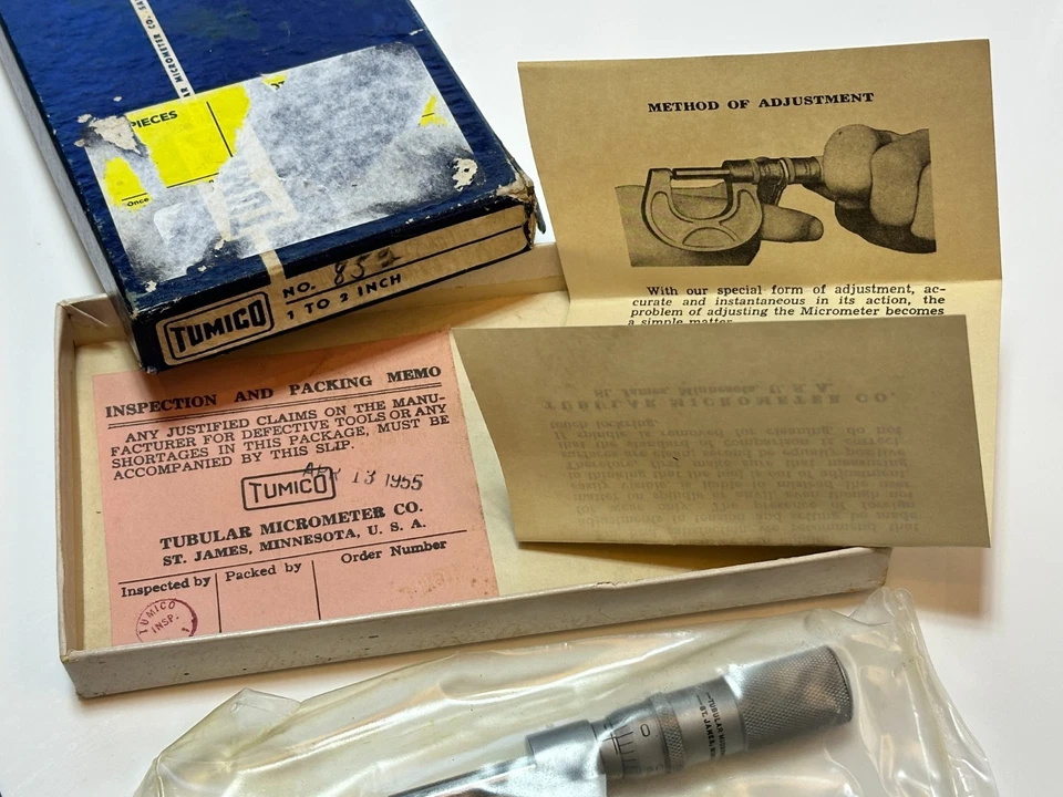 NEW Scherr Tumico USA Model 852 0-1" Tube Outside Micrometer, Sealed in Box - Image 4 of 4