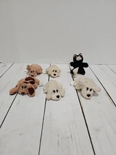 1995 Mini Pound Puppies Plush 6 Lot Vintage Lewis Gabloob Toys Tiny Dogs Cat