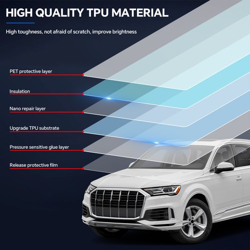For Audi Q7 Sport 2020-2024 Front Bumper Precut Paint Protection Film Clear PPF - Picture 4 of 20