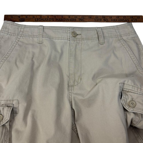 OLD NAVY Khaki Cargo Shorts Men 34x 10 Cotton Beige Flat Front Outdoor Casual - Picture 8 of 9