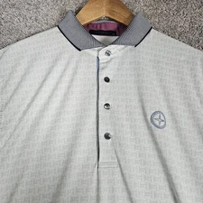Greyson Shirt Mens XL Gray Elevated Golf Style Polo AOP Performance Wolf