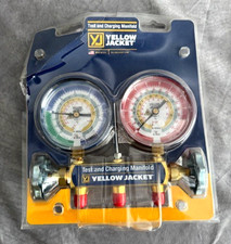 Yellow Jacket 41866 2-Valve Series 41 Test/Charging Manifold Red Blue Gauges